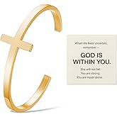 72ore Cross Bracelet God Is Within Her She Will Not Fall Bracelet Bible Verse Bracelets Psalm 46:5 Inspirational Christian Faith Gifts for Women Easter Basket Stuffers