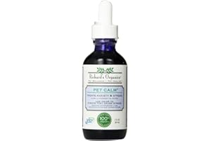 SYNERGYLABS Richard’s Organics Pet Calm, 2 oz. Bottle with Dropper – Natural Cat and Dog Anxiety Relief – 100% Natural Pet Stress Relief – Drug-Free Calming Drops, Settles Nerves and Reduces Hyperactivity