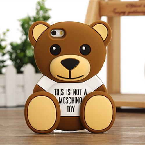 BIG-SHOP Limited Edition Moschino 3D Cute Cartoon Baby Bear Teddy Soft Silicone Case Cover for iPhone5/5S/5C 5G