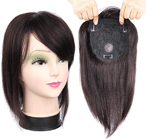 Hair Top Piece Human Hair Toupee Curly Wavy Best Nature Look Replacement Hair Clip in Topper Invisible for Women with Thinning or White Hair Base 13 * 14cm 30cm Natural Color