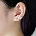 Ear Crawler Earrings Climbers Leaf Feather Angel Wing Ear Cuff Pin Vine Wrap CZ Crystal Rhinestone Studs Rose gold