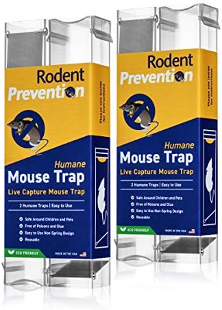 Humane Mouse Traps that Work | Advanced Guaranteed Mice Prevention 4 Pack | The Safest Reusable Live Capture Humane Mouse Trap No Kill Catch and Release Mice Traps Set by RodentPrevention USA
