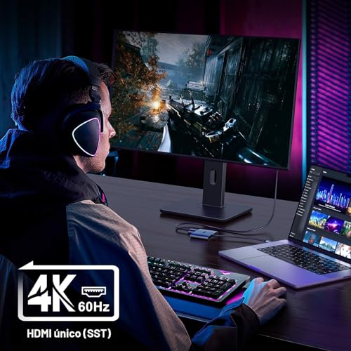 KOZYC USB C to Dual HDMI Adapter 4K@60Hz, Type C to HDMI Splitter Extended Display for MacBook/MacBook Pro Air DELL XPS13/15, Samsung Galaxy S9/S9+ (MST Only Support Windows OS)