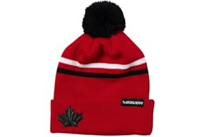 TSV Adult Bauer X Hockey Canada 2026 Winter Olympics Striped Pom Red Toque Knit