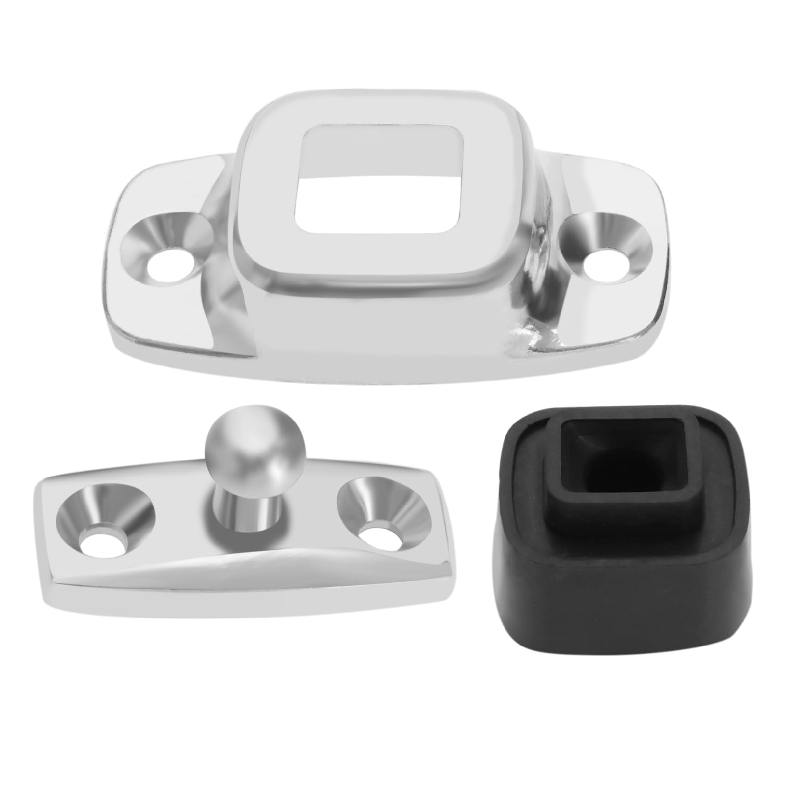 eMagTech Door Stop Holder Clamp Door Holder Stopper Heavy Duty Door Stop Door Retainer Catch Aluminum for Caravan Motorhomes Boat Home, Medium Low Profile