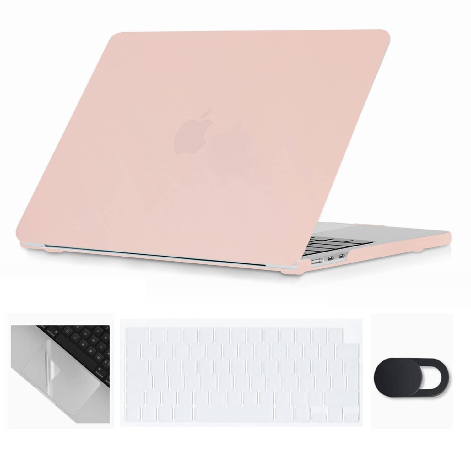 Se7enline Compatible with MacBook Air 13.6 inch Case M4/M3/M2 2022-2025 for Mac Air 13-inch A2681/A3113/A3240 Laptop Hard Shell Case with Keyboard Cover & Webcam Cover & Trackpad Protector,Chalk Pink — image 1