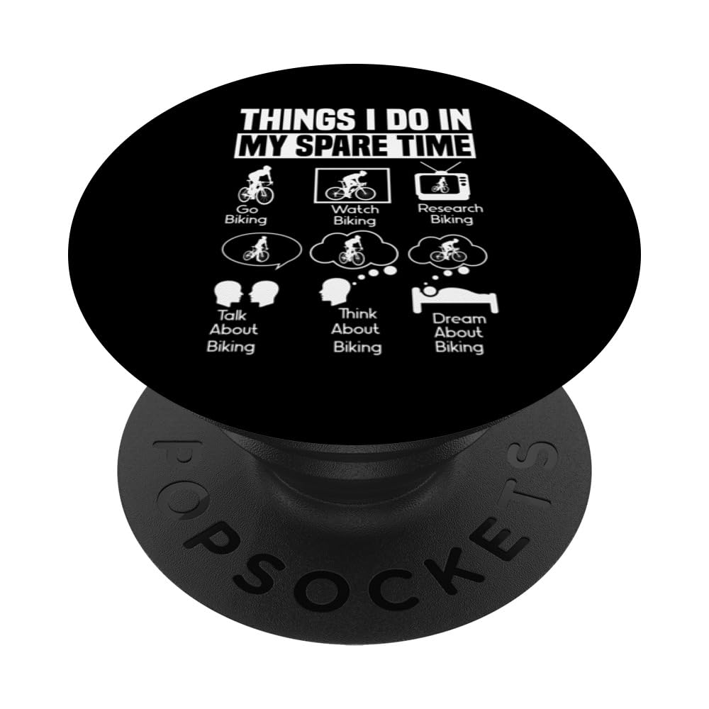 Things I Do In My Spare Time Mountain Bike Funny Biking PopSockets Swappable PopGrip