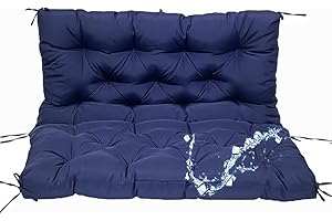 GHKWXUE Replacement Cushions for Outdoor Swing 2-3 Seater Waterproof Non-Slip Thicken 5" Swing Chair Pads High Elastic PP Cotton Filling UV-Resistant Patio Loveseat Cushion Swing Cushion 60"x40"/Blue