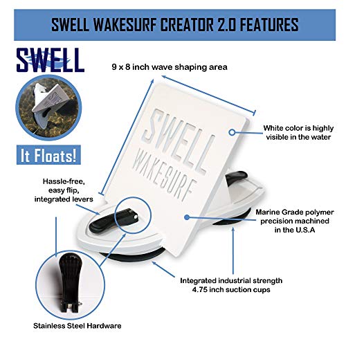 SWELL Wakesurf Creator 2.0 Surfing Wavesurf Shaper - Wave Generator - Floating - Durable & (Certified Refurbished)