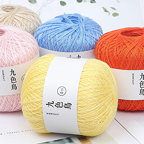 Yeahii 50g Silk Cotton Milk Crochet Yarn Baby Hand-Knitted Warm Soft Knitting Thread for Hand Knitting Supplies Knitting a Sweater