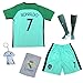 2018 Portugal Cristiano Ronaldo #7 Away Green Kids Soccer Football Jersey Gift Set Youth Sizes (12-13 YEARS)