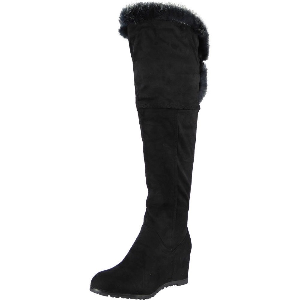 wedge long boots uk