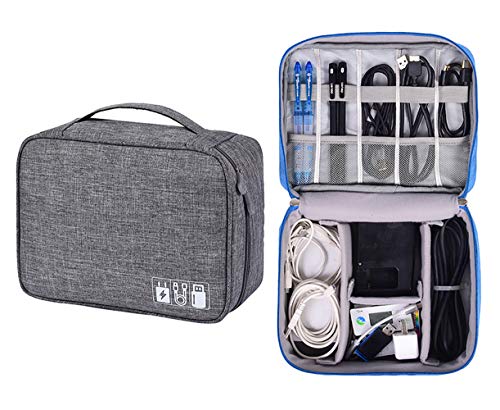 VOCUS Electronic Organizer Universal Travel Cable Cord Storage Bag Waterproof Gadget Gear Accessories Cases for Charging Cord, Power Bank, Cables, Earphone, Ipad Mini, Calculator
