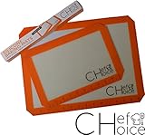 ChefChoice Silicone Baking Mat with Measurements – Set of 2 Non-Slip & Non-Sticky Baking Mats – Food Safe Silicone with Fibreglass – Easy Storage – Versatile – Be it Baking