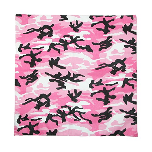CTM Women's Cotton Pink Camouflage Bandana, Pink