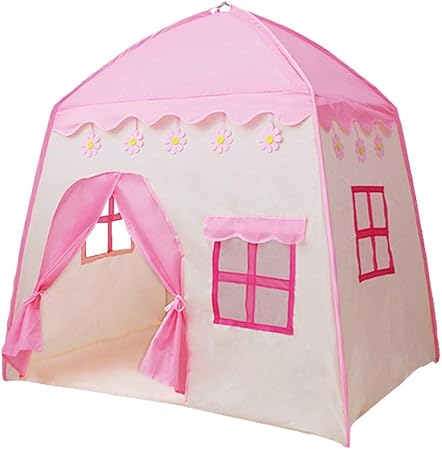 girls play tent with lights