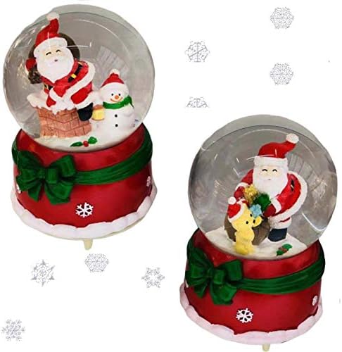 Shatchi Boule à Neige De Noël En Verre Avec Père Noël Et