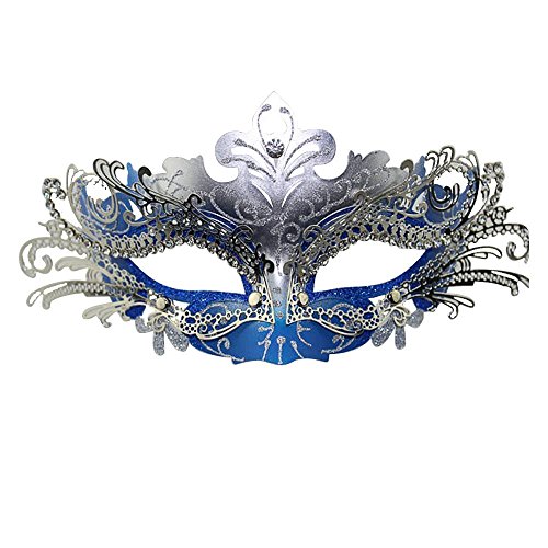 Ztl Women's Laser Cut Metal Filigree Venetian Masquerade Crown Face Mask