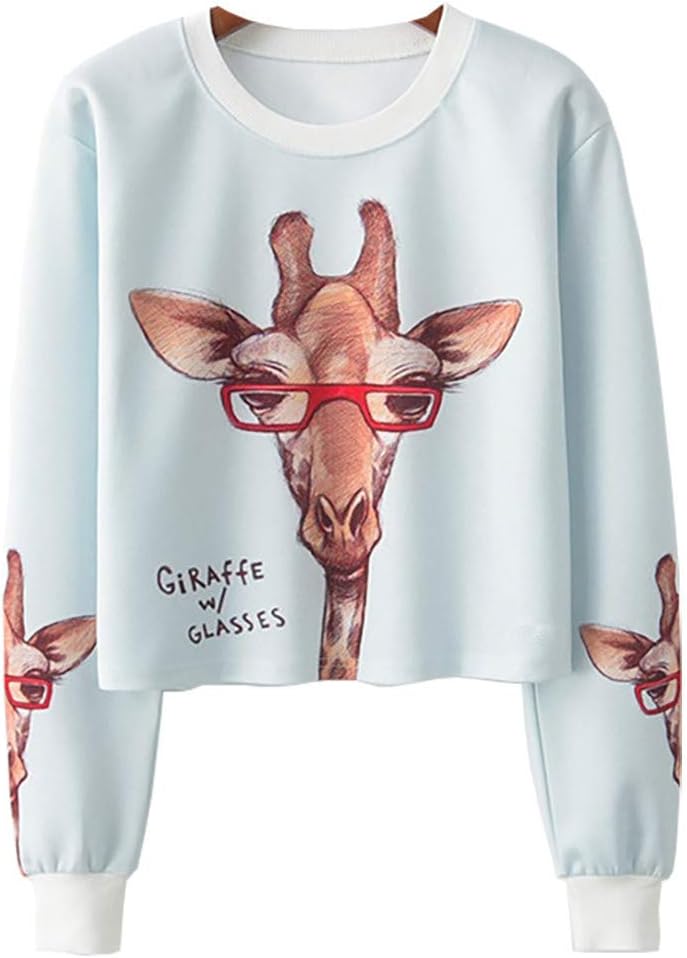 Women Girl Short Tops T-Shirt Thin Sweatshirts Sweater Jumpers Casual Blouse Sweats Pullovers Tunic