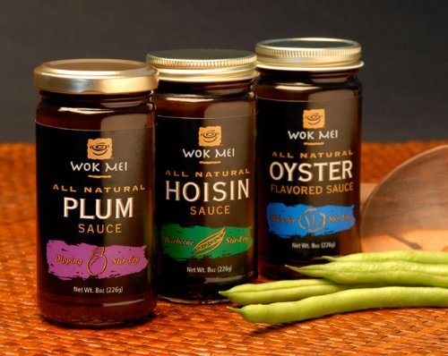 Wok Mei Variety Set of 3 - Oyster, Hoisin and Plum Sauce - 8oz Jars