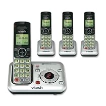VTech CS6429-4 DECT 6.0 Expandable Cordless Phone with Answering System and Caller ID/Call Waiting, Silver with 4 Handsets