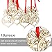 SATINIOR 18 Pieces Christmas Wooden Ornaments Tree Hanging Tags Wooden Hollow Letter Decorations