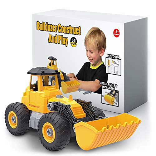 Kidtastic Bulldozer Toy, Take Apart STEM Fun with Screwdriver, Ages 3 4 5 and up, Construction Tractor Truck Engineering Vehicle, Building Play Set for Boys Girls Toddlers - Thumbnail 5