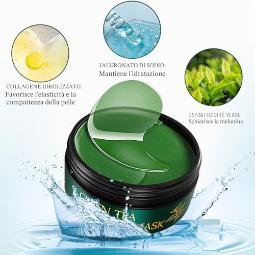 Green Tea Eye Collagen Patch Dark Circles and Bags, Anti Wrinkle, Remove Bags and Puffiness, Anti-Aging Moisturises, 30 Pairs