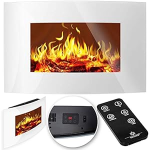 KESSER® Elektrokamin Wandkamin Elektrischer Kamin mit Heizung 9 Farbmodi LED flammeneffekt, 900/1800 W 90 cm Kaminofen…