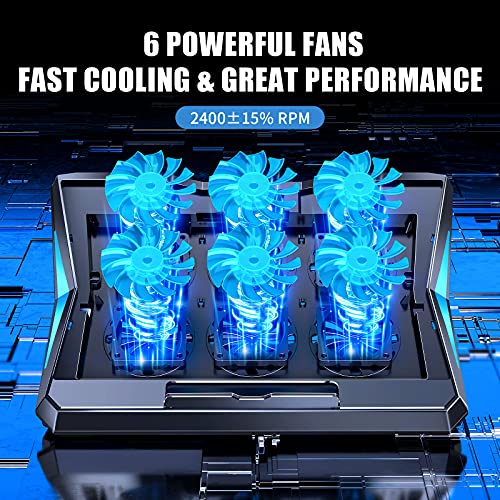 Laptop Cooling Pad AOEVI Laptop Cooler with 6 Quite Fans 6 Heights Adjustable, 2021 Upgrade Laptop Cooling Stand for 12\