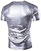 Seastar Mens Metallic V-Neck T-shirts with Short Sleeve Gold Black Silver(Order 2 sizes larger)