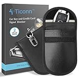 Upgraded Faraday Bag for Key Fob (2 Pack), TICONN Premium Faraday Cage Protector - Car RFID Signal Blocking, Anti-Theft Pouch, Anti-Hacking Case Blocker