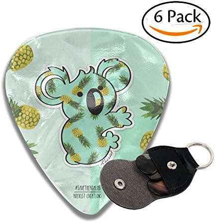 Janvonne Cartoon Pineapple 351 Shape Classic Celluloid Guitar Picks For Guitar Bass - 6 Pack .71mm