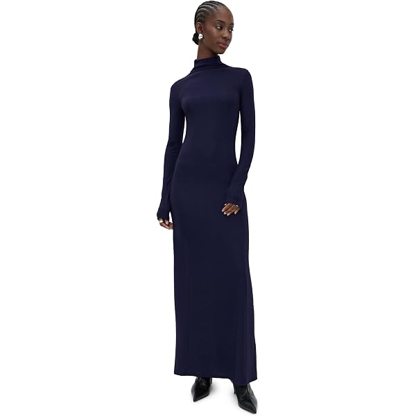 Susana Monaco Women's Mock Neck Gathered Front Long Sleeve Dress