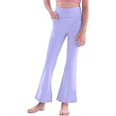 WELAKEN Flare Yoga Pants with Pockets for Girls – High Waist Active Bell-Bottom Leggings