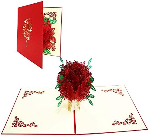 GD Handmade Flower Card 3D Pop up Greeting Cards with Envelope for Mothers Day,Fathers Day, Birthday,Wedding,Graduation,Thank You,Anniversary,Holiday,Thanksgiving Day Card - any occasion