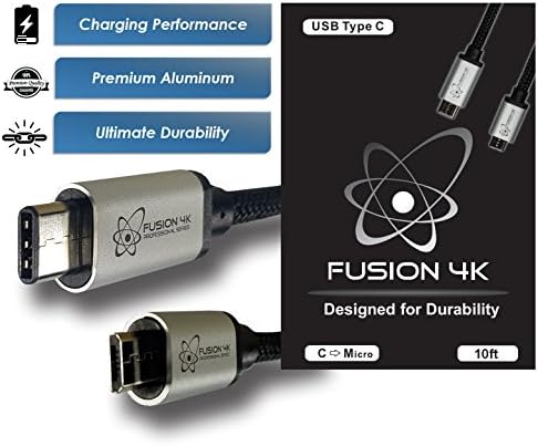 Fusion4K USB C to Micro USB B PROFESSIONAL SERIES (10 feet)
