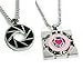 2pcs/set Portal 2 Aperture Logo & Companion Cube Pendant Necklace Cosplay Prop