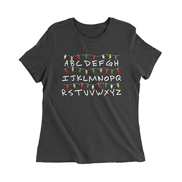 Expression Tees Alphabet Stranger Christmas Lights Womens T-Shirt
