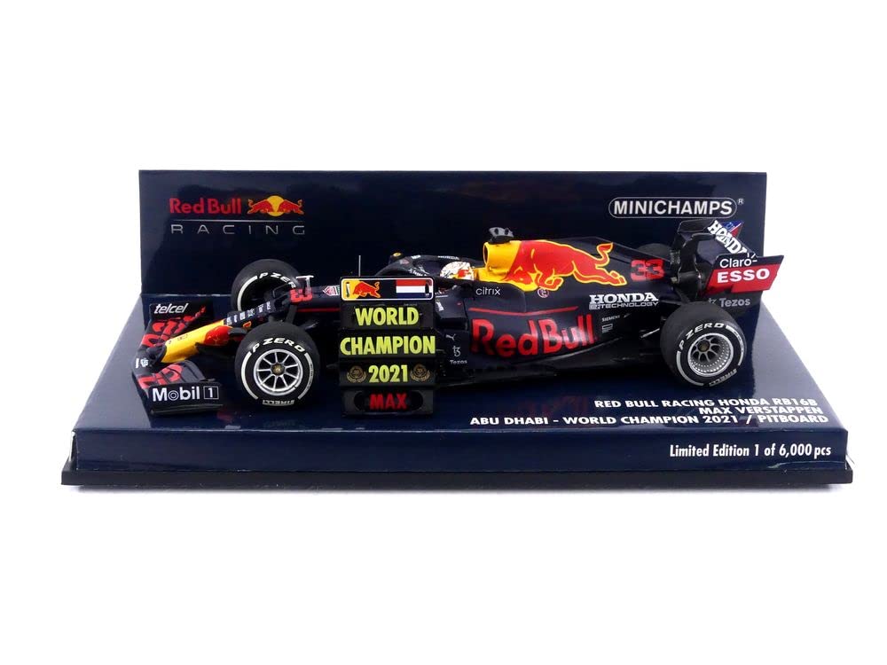 Minichamps 1:43 Red Bull Racing Honda RB16B - Max Verstappen - Winner Abu Dhabi GP 2021 W/Pitboard - WC 2021