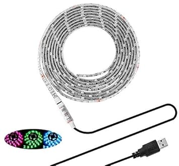 Led Light Strips Sunsbell USB Powered LED Rope Lights Waterproof Flexible SMD 5050 LED Strip Lights (200cm/6.56 ft, RGB)
