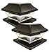 Sogrand Solar Light,Post Cap Lights 4 x 4 Plus,Outdoor Decorations Bright 15 Lumen Warm White LED Lamp Vinyl Posts Caps 3.5x3.5 4x4 5x5 Waterproof Black Lantern Fence Deck 2 Pack