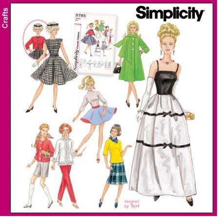 Simplicity 5785 - Doll Clothes for 11.5-inch Fashion Doll - Patterns for 7 Outfits (Simplicity Archives)