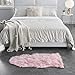 OJIA Faux Sheepskin Fur Rug Soft Fluffy Carpets Chair Couch Cover Seat Area Rugs for Bedroom Sofa Floor Living Room (2 x 3ft, Pink)