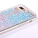 SUPVIN Bling Glitter Sparkle Shiny Liquid Phone Case for Girls Women Floating Bumper Cute Case with Rhinestone Diamond [TPU+PC] Compatible for iPhone 7 Plus/iPhone 8 Plus(Blue)