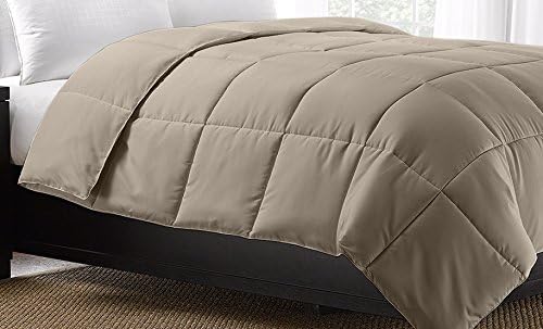 Ella Jayne Home CF002120B-Khaki Exquisite Hotel Collection All Season Down Alternative Box Stitched Duvet Insert Comforter, Full/Queen, Khaki