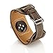 Valkit Bands Compatible with Apple Watch Band 38mm 40mm 42mm 44mm, Genuine Leather Strap Replacement Wristband with Metal Adapter Clasp for Men Women iWatch Series SE 6 5 4 3 2 1, Cuff - Brownness