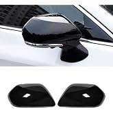 MAXDOM Side Mirror Covers Fit for Toyota Camry 2018-2025, Alavon 2019-2022 | Gloss Black-Orginal Style Rearview Side Door Rear View Overlay Stick-On Protector Guard Upper