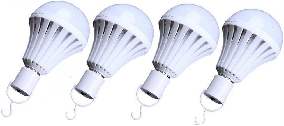 LED Intelligent Emergency Bulbs LANDGOO 220 V 5W E27 15SMD Human Body Induction Rechargeable Lamps with Hook for Hurricane Power Outage Pack of 4