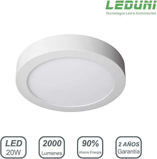 Downlight Panel Superficie Led Circular 20w Plafon Redondo Para